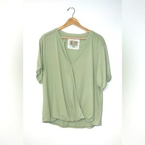 Saturday Sunday by Anthropologie faux wrap top